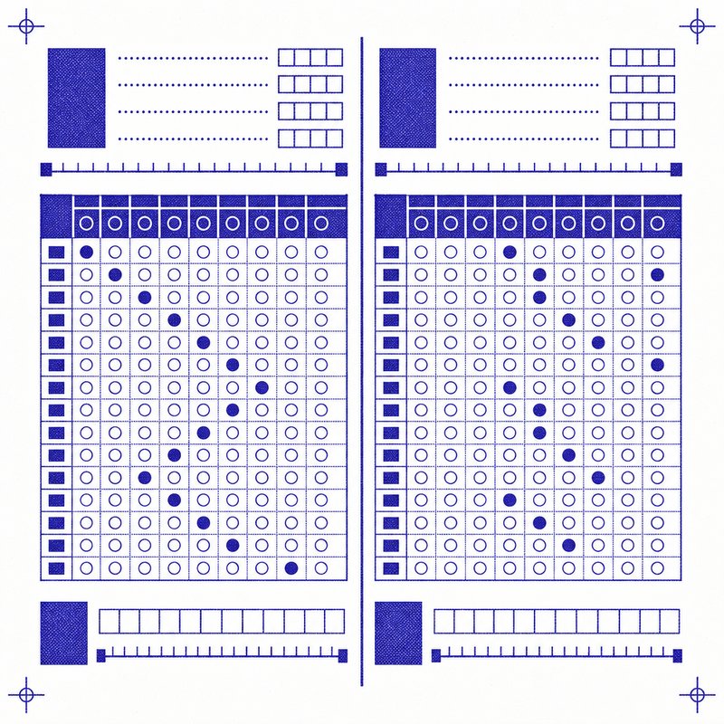 Two identical grids side by side, filled in different patterns.